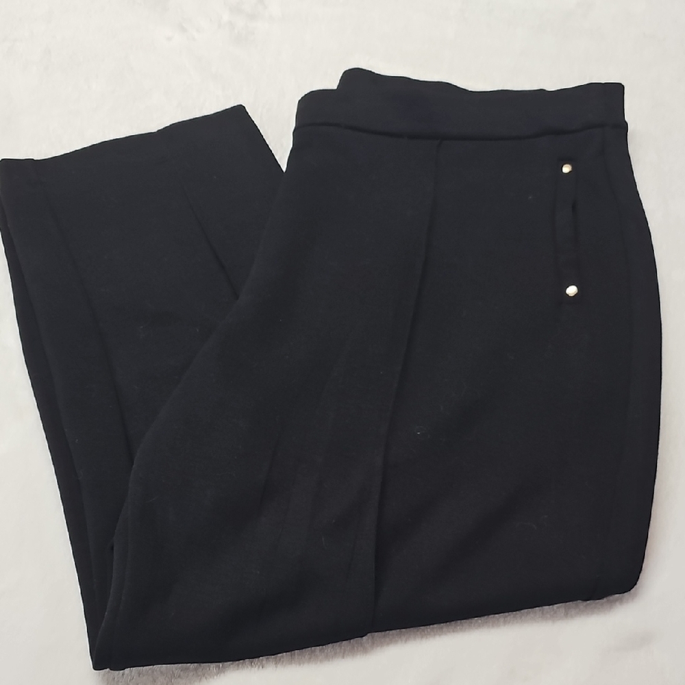 NWT Elie Tahari Flat Front Elastic Back Straight Leg Scuba Pant w/pintucks 3X